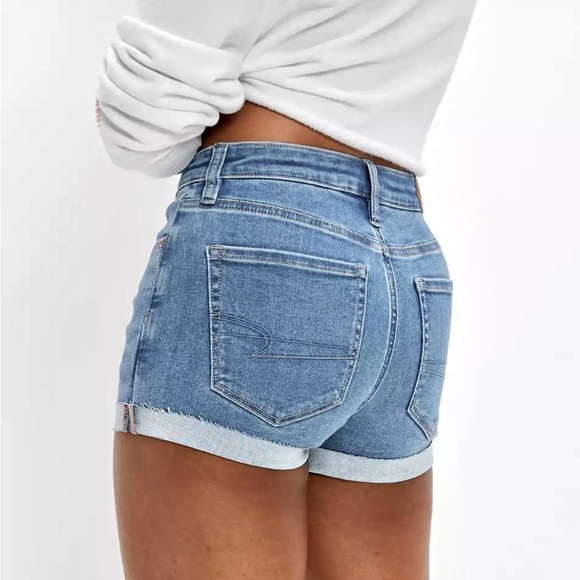 AE High-Waisted Denim Short Size 00 - Picture 2 of 9